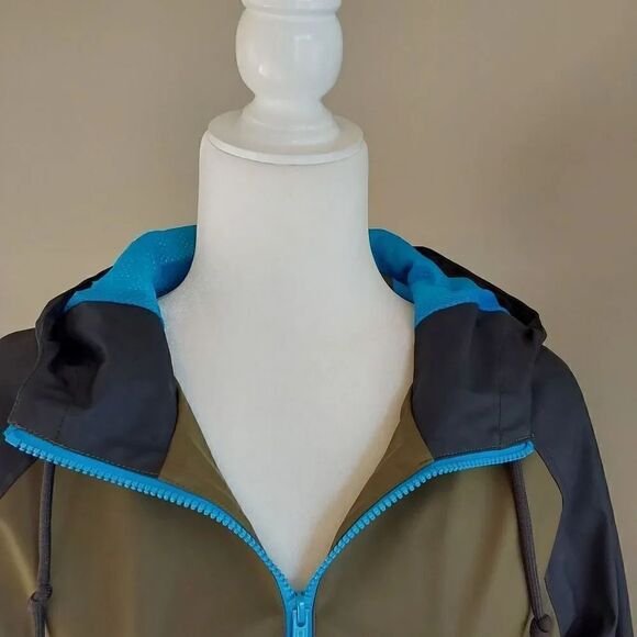 Arizona Jean Co Jacket Sz S Tan Navy Bright Blue - Picture 3 of 10